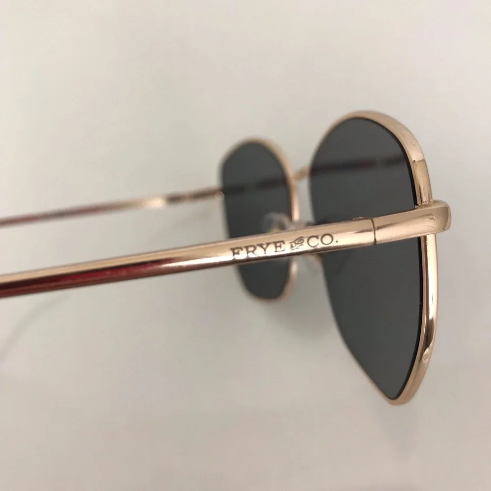 Frye and Co. Women's Gold Toned Aviator Sunglasses Metal Frames